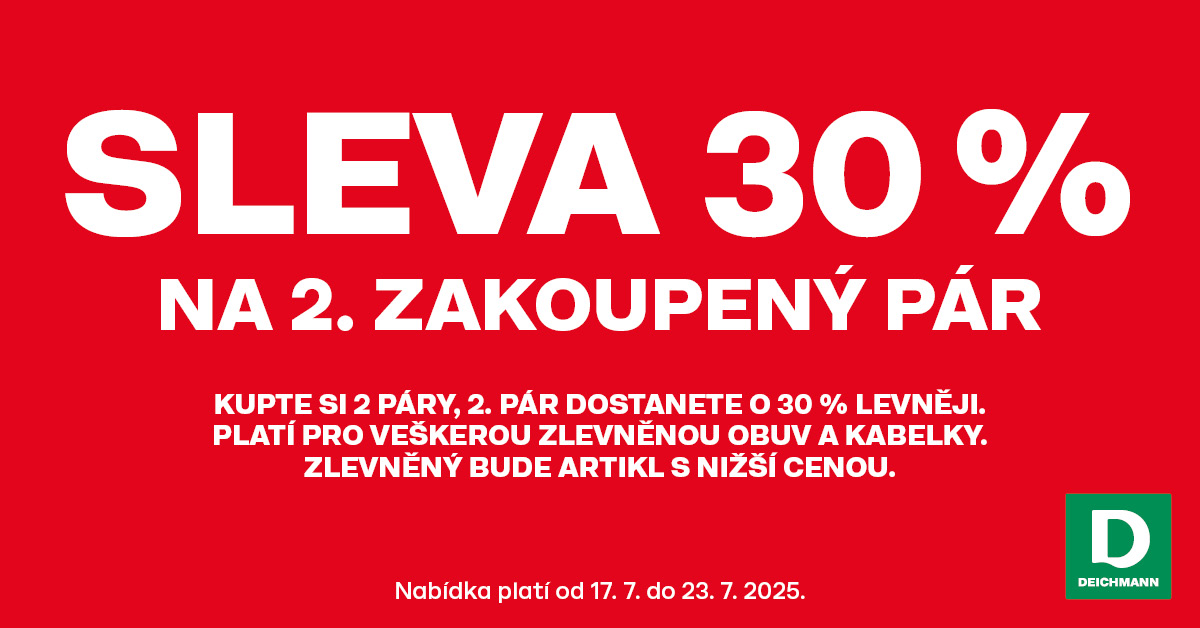 Sleva 30 % na druhý pár
