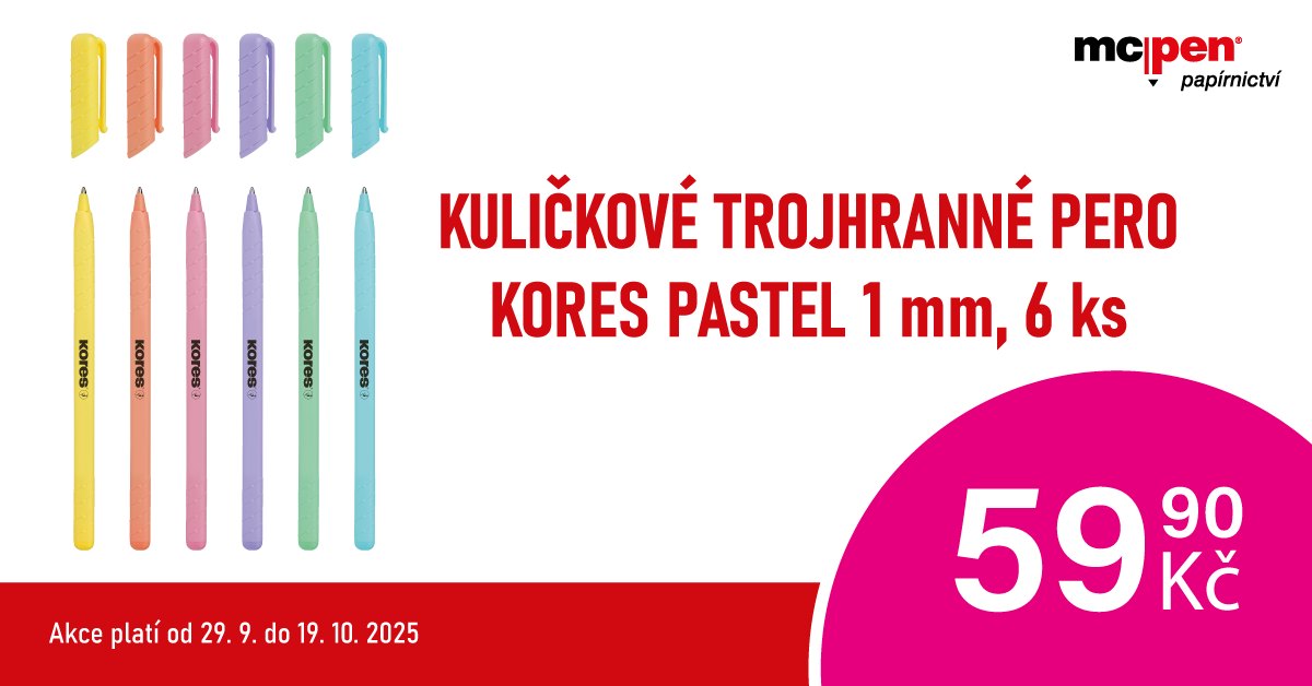 Trojhranná kuličková pera Kores Pastel