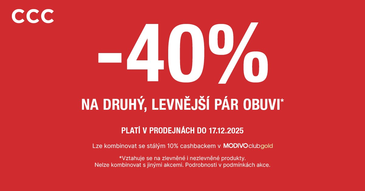 -40 % na druhý pár obuvi