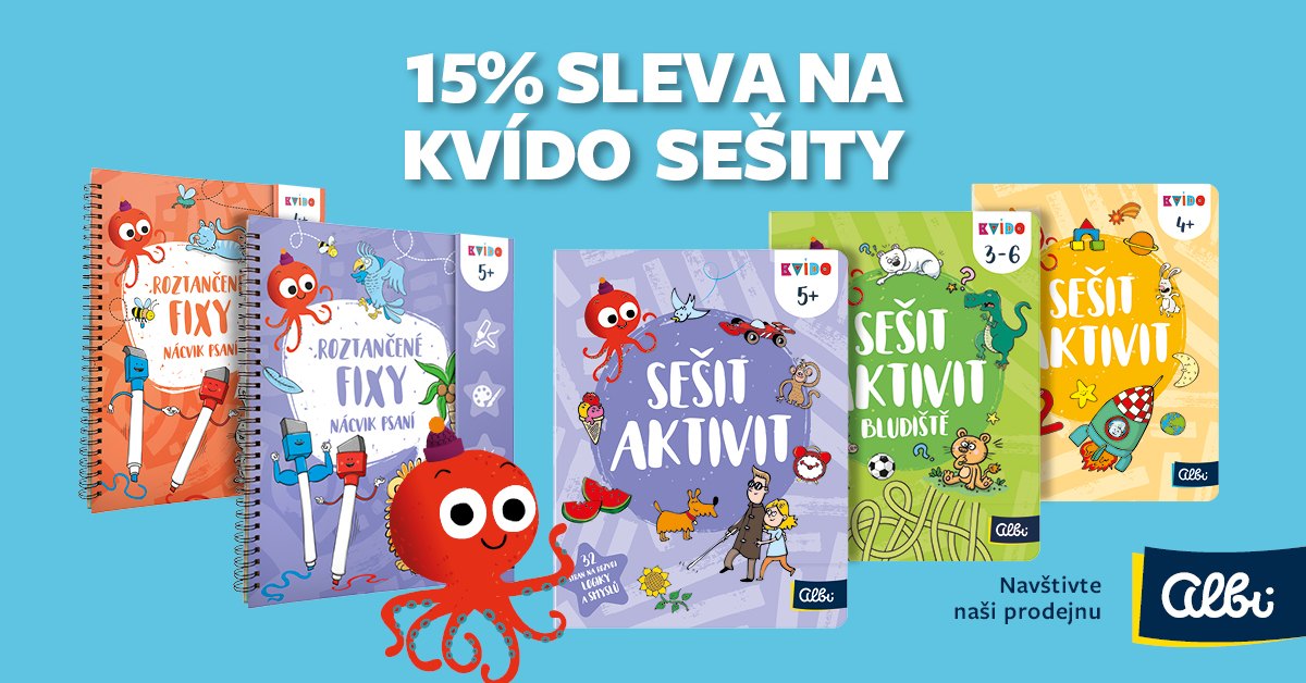 15% sleva na Kvído sešity