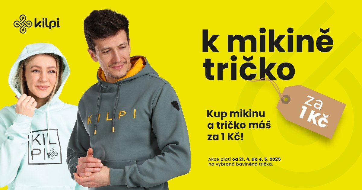 K mikině tričko za 1 Kč
