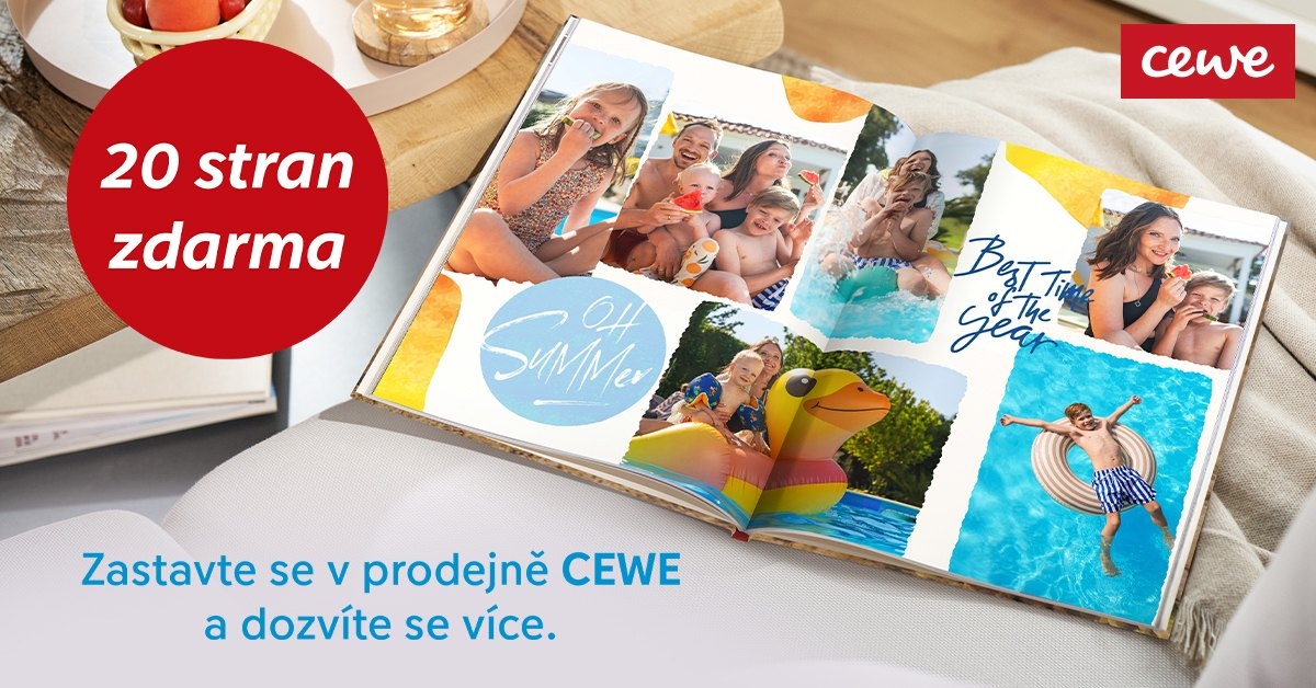 20 stran v CEWE FOTOKNIZE zdarma